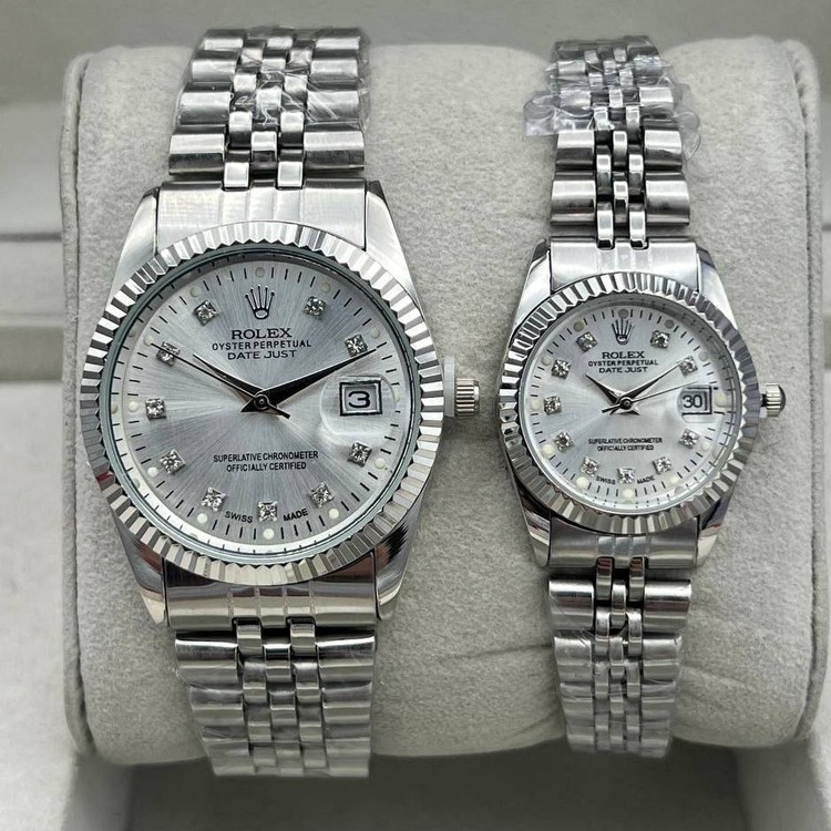ساعت مردانه و زنانه رولکس Rolex دیت جاست نقره ای