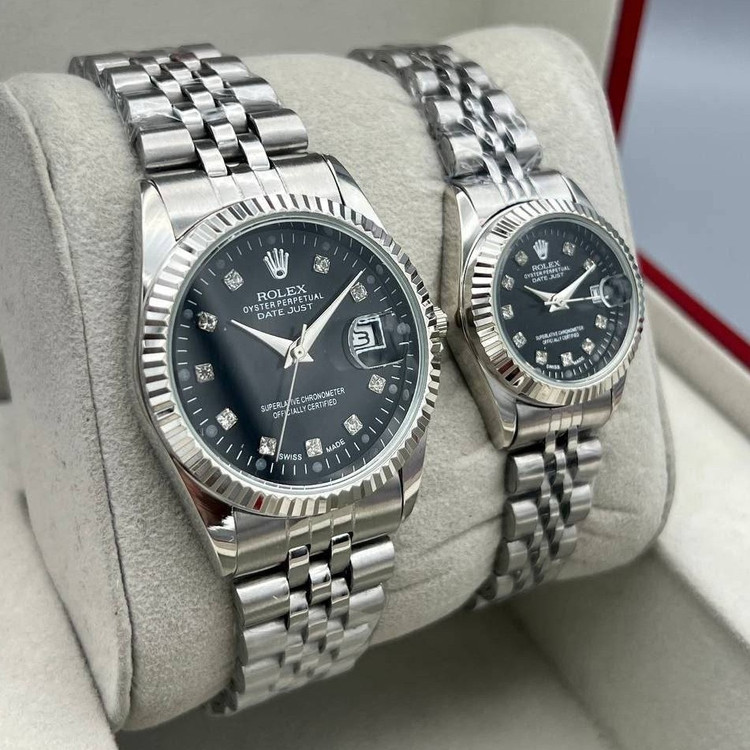 ساعت مردانه و زنانه رولکس Rolex دیت جاست نقره ای