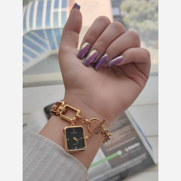 ساعت مچی زنانه شنل CHANEL با قفل تی بند استیل طلایی ارسال رایگان