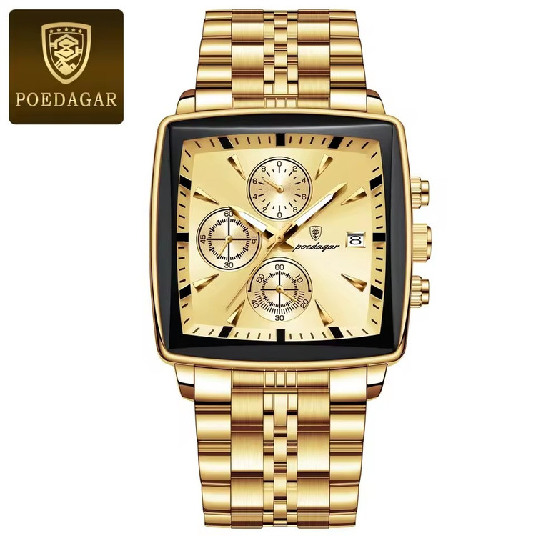 ساعت مردانه پوداگار مدل 866 poedagar اورجینال کرنوگراف استیل ضد آب ضد خش