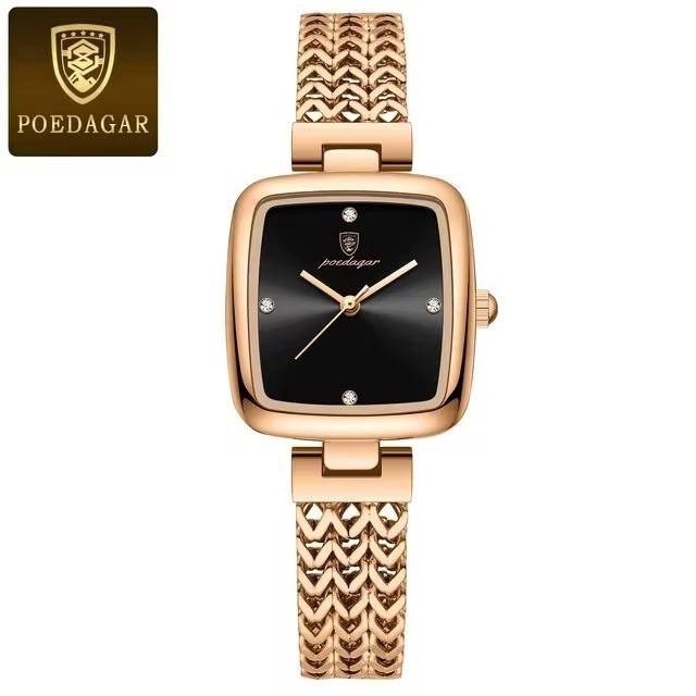 ساعت زنانه اصل اورجینال پوداگار poedagar رزگلد مشکی