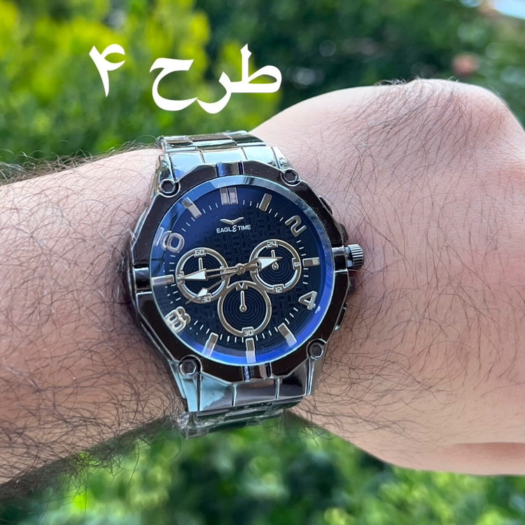 ساعت تمام مشکی مردانه و پسرانه بند فلزی شیک