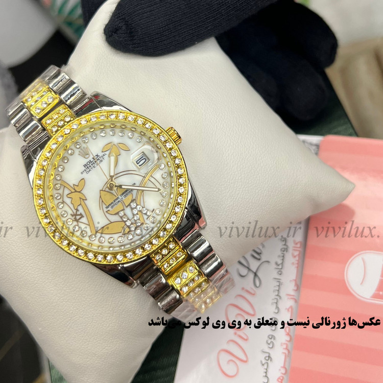 ساعت زنانه رولکس نگین دار قفل اصلی لوکس