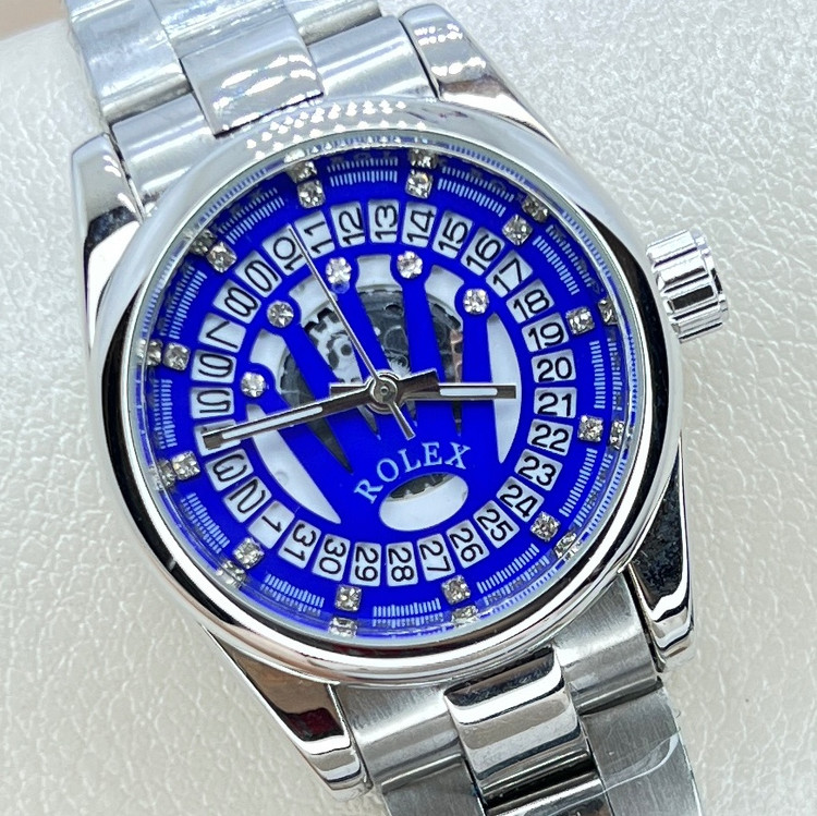 ساعت رولکس زنانه لوکس و کمیاب مدل قلب باز استیل توپر و رنگ ثابت Rolex صفحه آبی