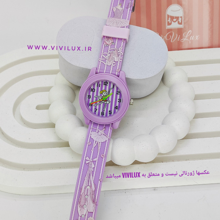 ساعت دخترانه طرح بالرین بنفش اورجینال برند WALAR با کیفیت و دوام بالا