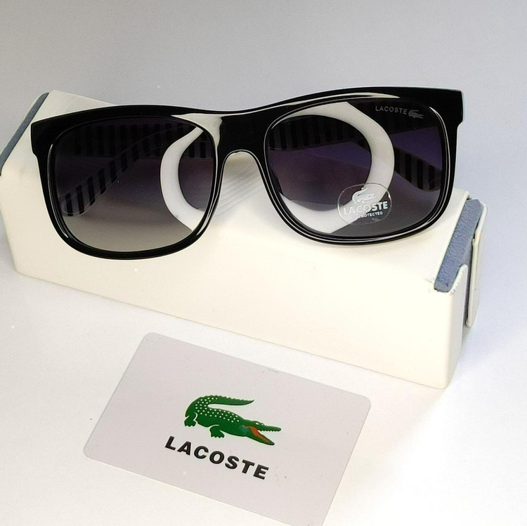 عینک آفتابی یو وی 400 و پولاریزه تضمینی لاگوست LACOSTE درجه یک دسته سفید لوکس