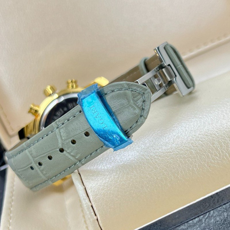 ساعت چهار موتوره بولگاری BVLGARI بند چرم کیفیت عالی AAA کد 01