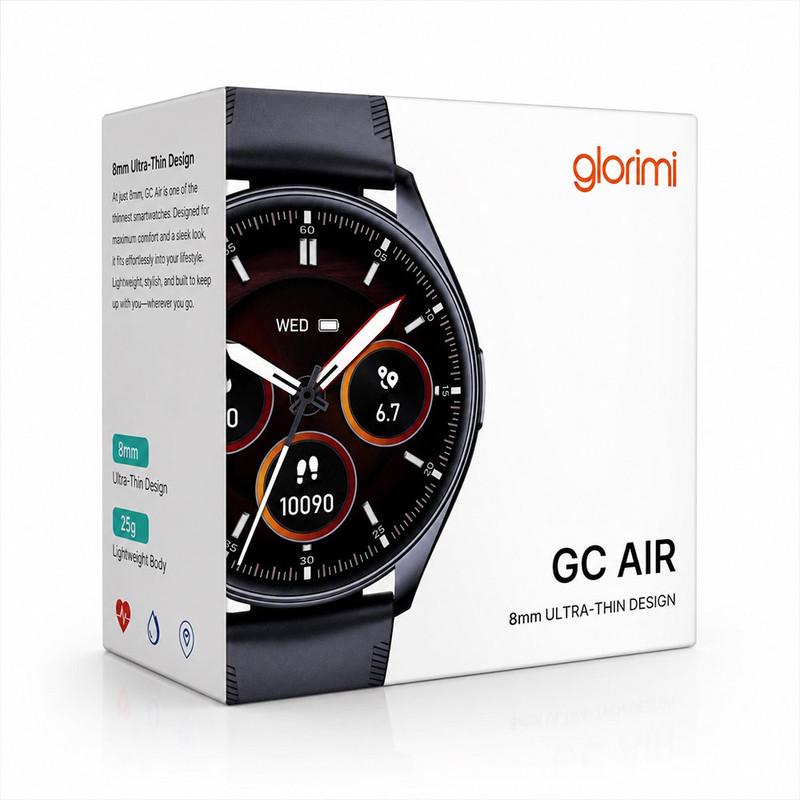 ساعت هوشمند 46 میلیمتری گلوریمی مدل GC Air با بند سیلیکونی