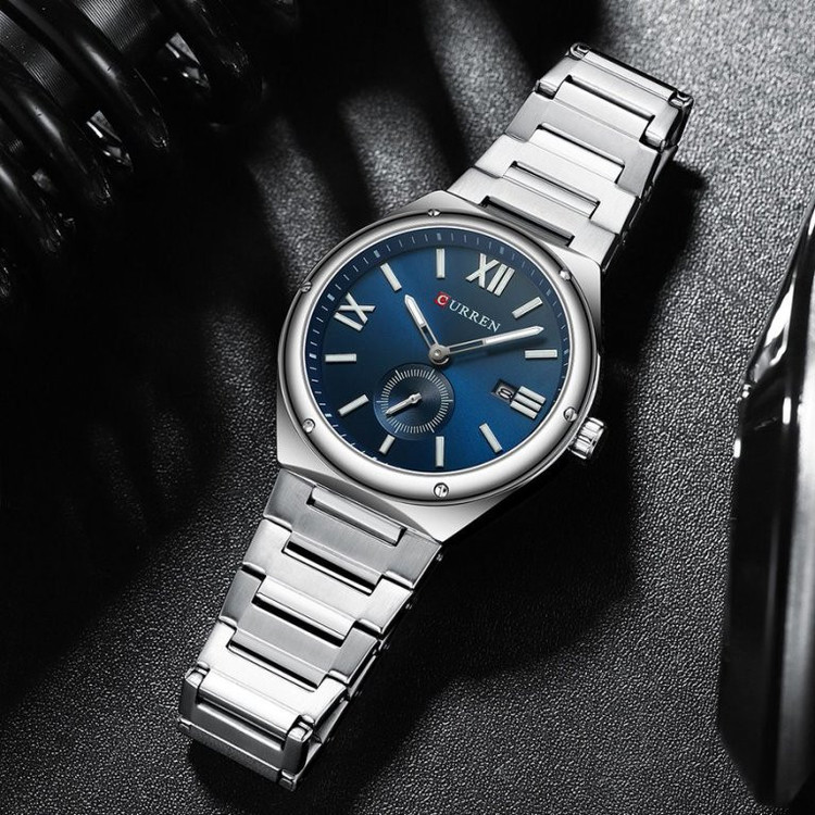 ساعت مچی عقربهای کوارتز مردانه کورن مدل 8471-SI-blue-2