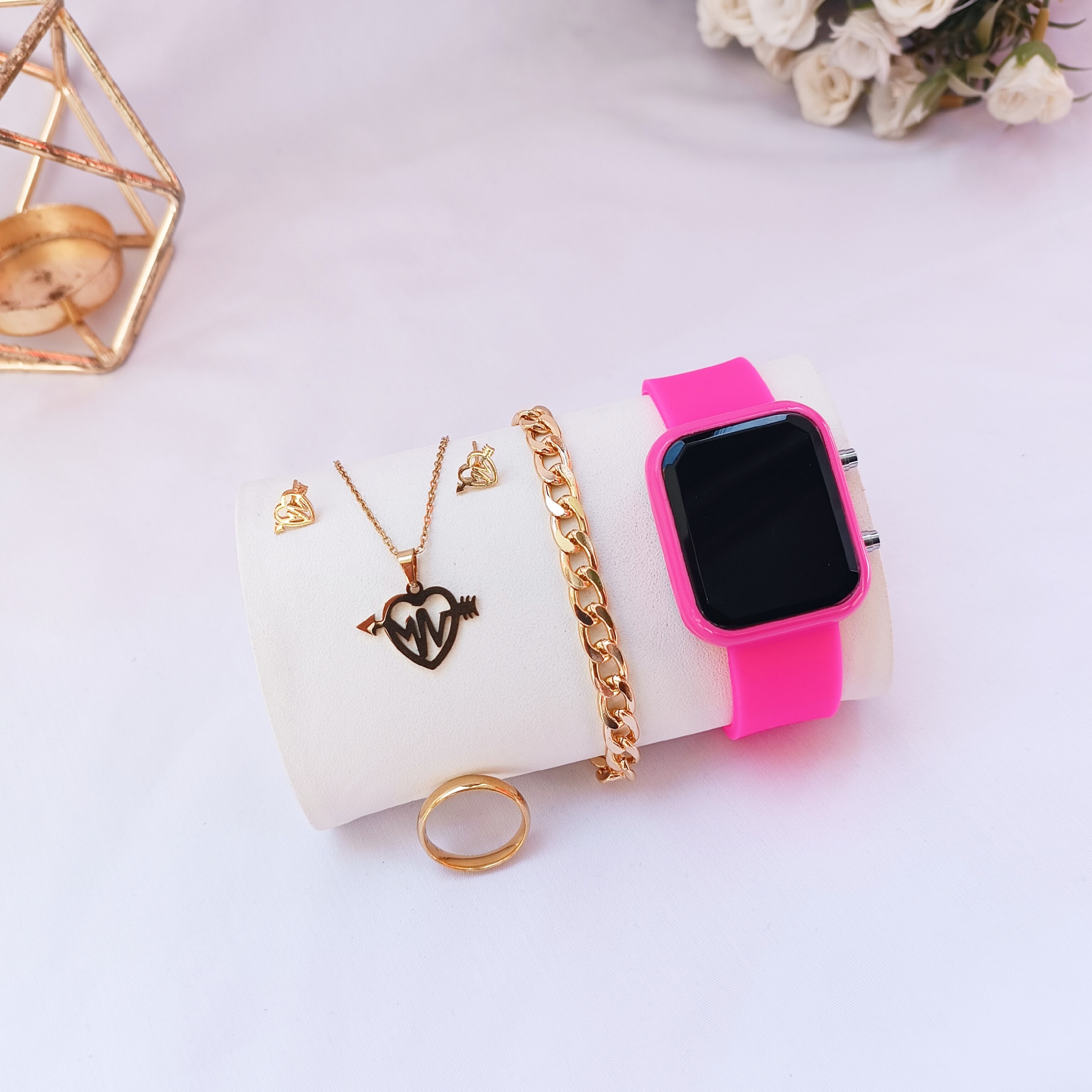 ساعت ال ای دی دستبند نیم ست انگشتر ست کامل led