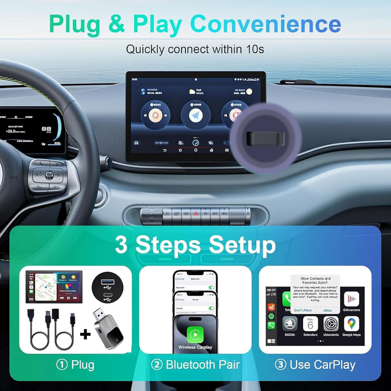 کارپلی و اندروید اتو مدل 2in1 Carplay/Android Auto k2