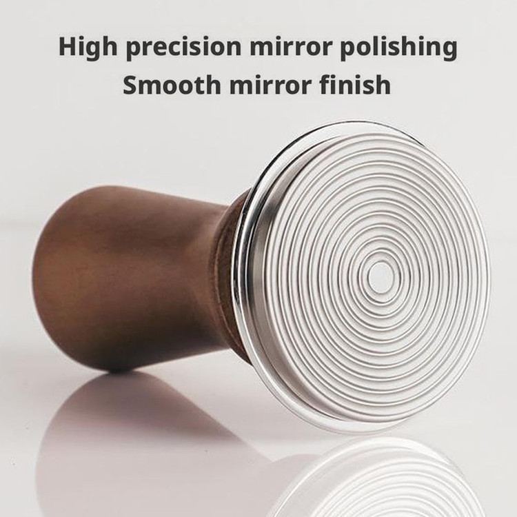 تمپر قهوه مدل 58mm wood handle شیار دار