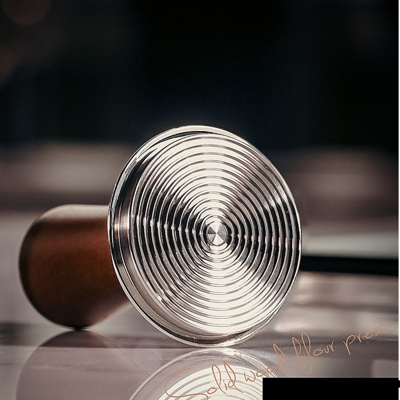 تمپر قهوه مدل 58mm wood handle شیار دار