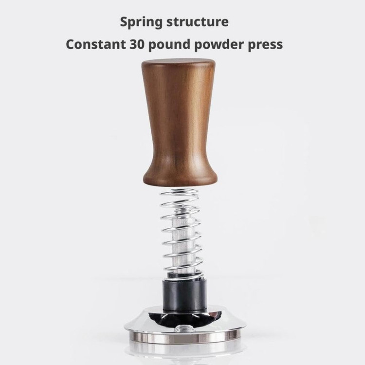 تمپر قهوه مدل 58mm wood handle شیار دار