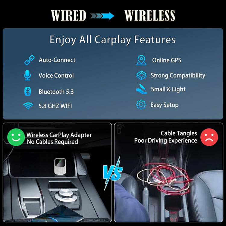 کارپلی و اندروید اتو مدل k2 2in1 Carplay/Android Auto