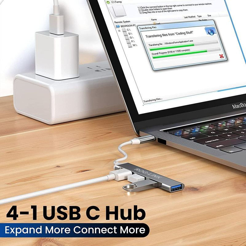 هاب 4 پورت USB-C راگ لینک مدل 2in1-CU