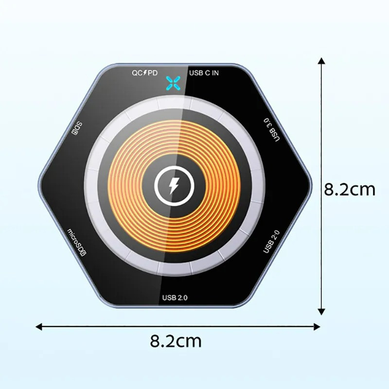 هاب داک استیشن7 پورت مدل multi port wireless charger-7port