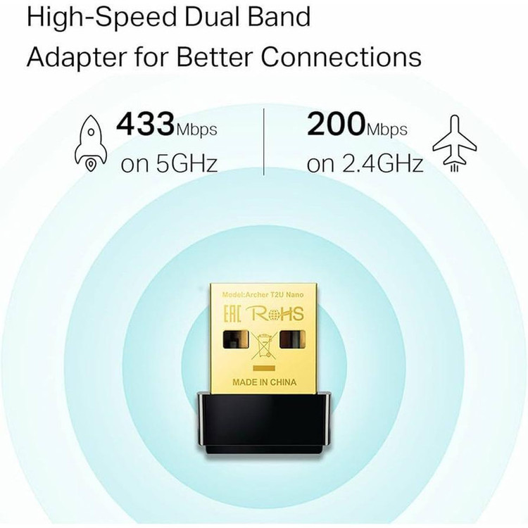 کارت شبکه USB تی پی-لینک مدل TP-Link َAC600 Archer T2U Nano
