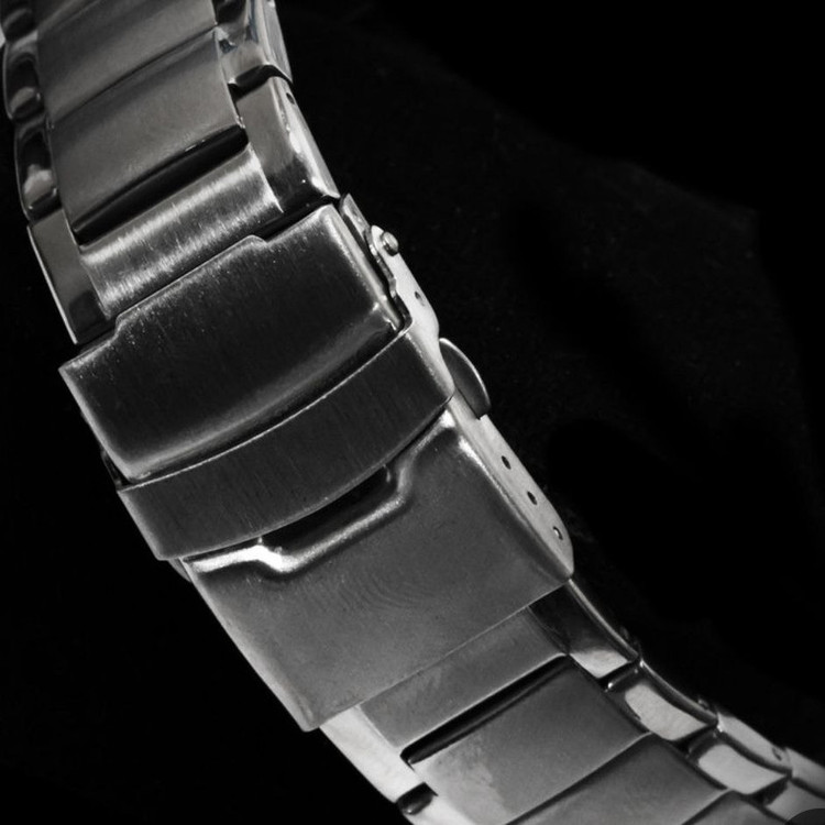 ساعت مچی مردانه استیل مدل دو تقویم موتور ژاپن کد 004