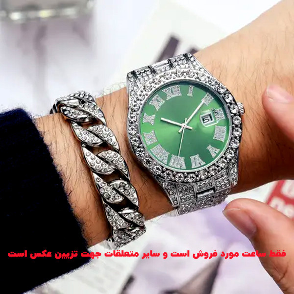 ساعت مچی عقربهای مردانه مدل فول نگین کد date-n-s1