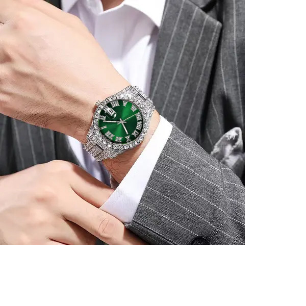 ساعت مچی عقربهای مردانه مدل فول نگین کد date-n-s1