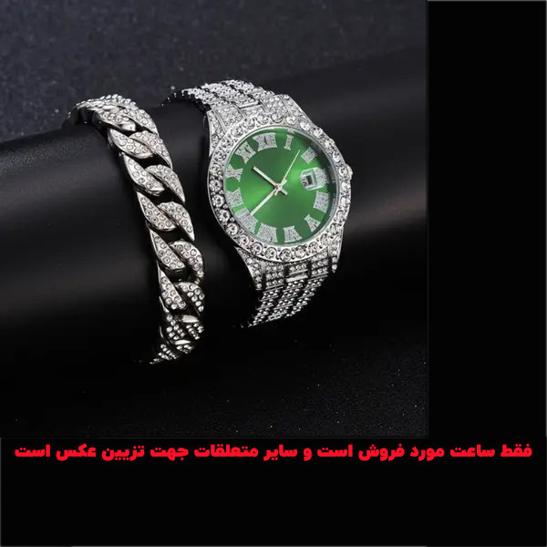 ساعت مچی عقربهای مردانه مدل فول نگین کد date-n-s1