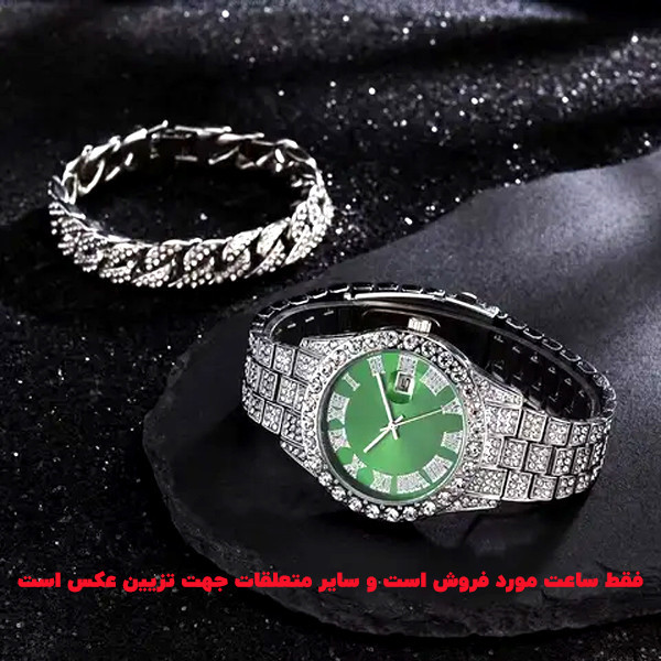 ساعت مچی عقربهای مردانه مدل فول نگین کد date-n-s1