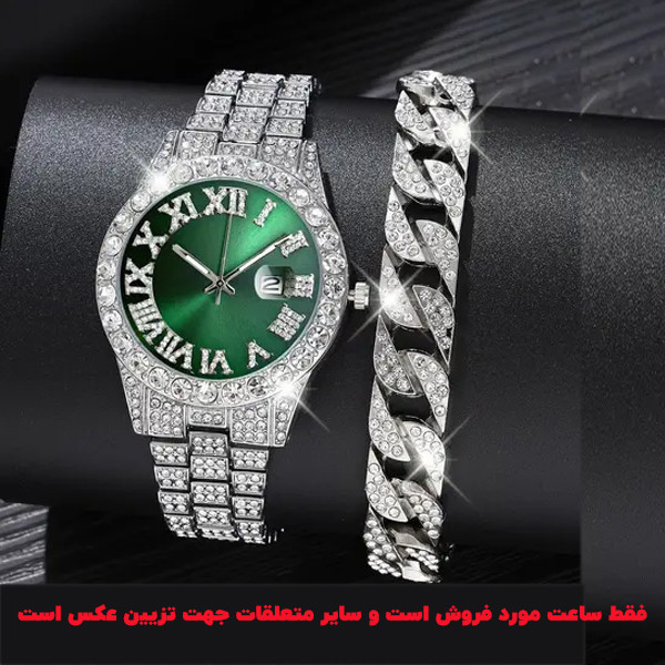 ساعت مچی عقربهای مردانه مدل فول نگین کد date-n-s1