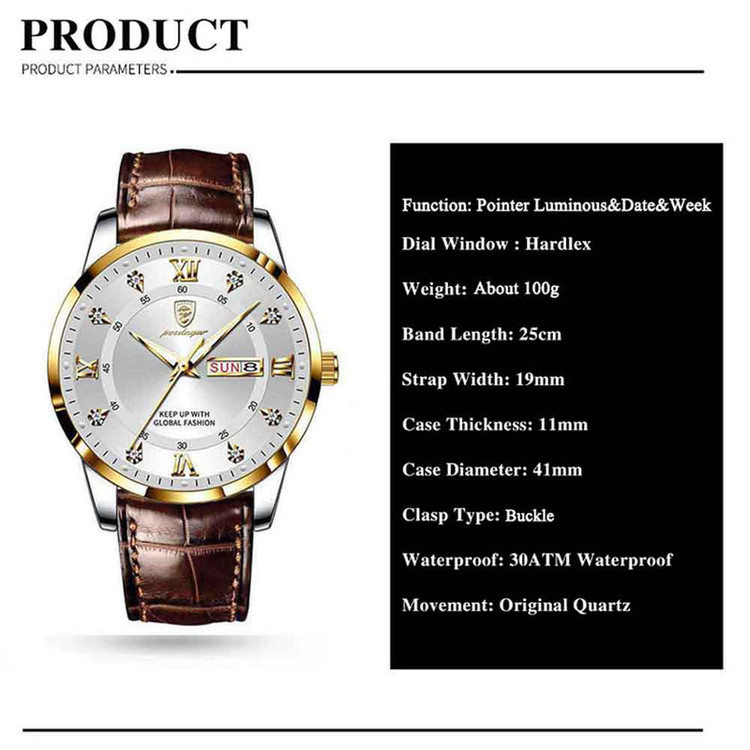 ساعت مچی عقربهای مردانه پوداگار مدل WBR-836
