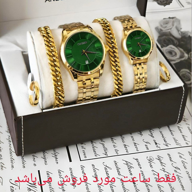 ست ساعت مچی عقربهای زنانه و مردانه مدل کوارتز خطی کد 07