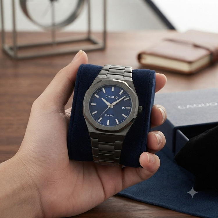 ساعت مچی عقربه ای مردانه صفحه ساده کلاسیک کاکیو کد 01