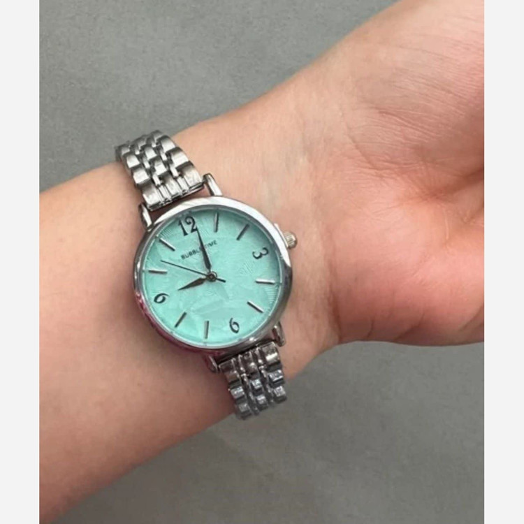 ساعت زنانه نقره ای صفحه تیفانی جذاب