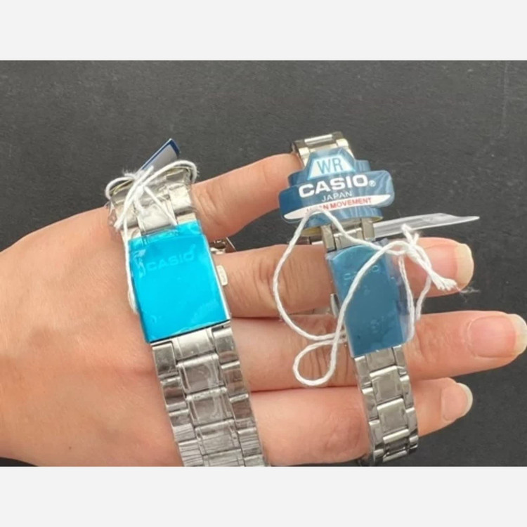 ساعت ست کاسیو نقره ای صفحه آبی