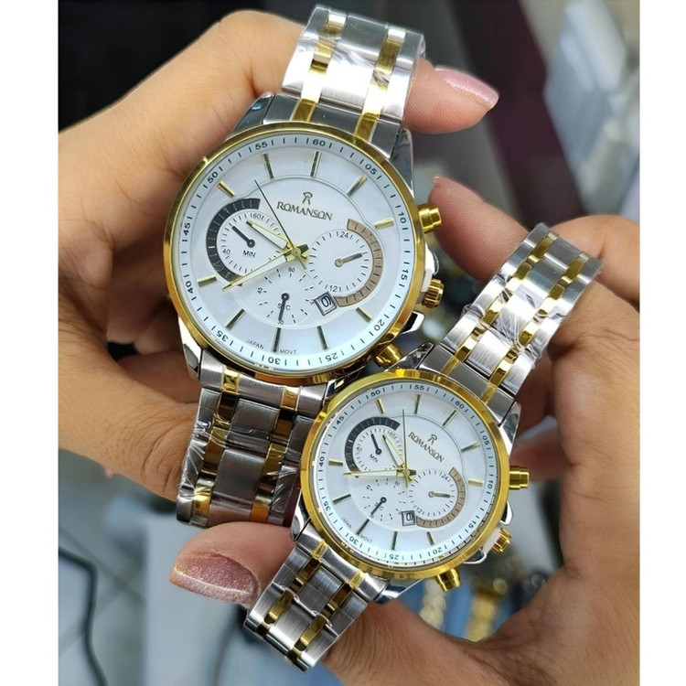 ست ساعت مچی عقربهای کوارتز زنانه و مردانه مدل RM_طرح کوکو کد 01