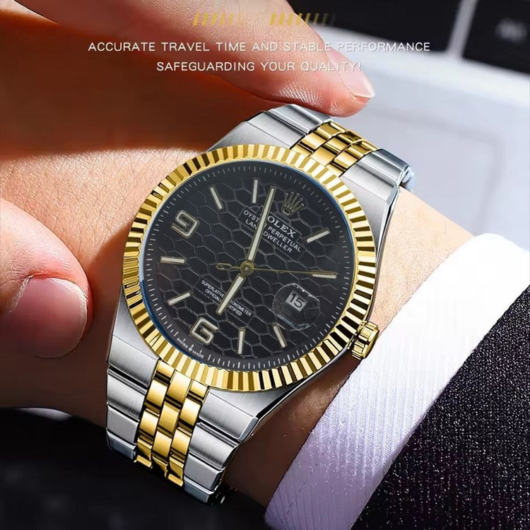 ساعت مچی عقربهای کوارتز مردانه مدل دیت جاست قفل مخفی کد 005