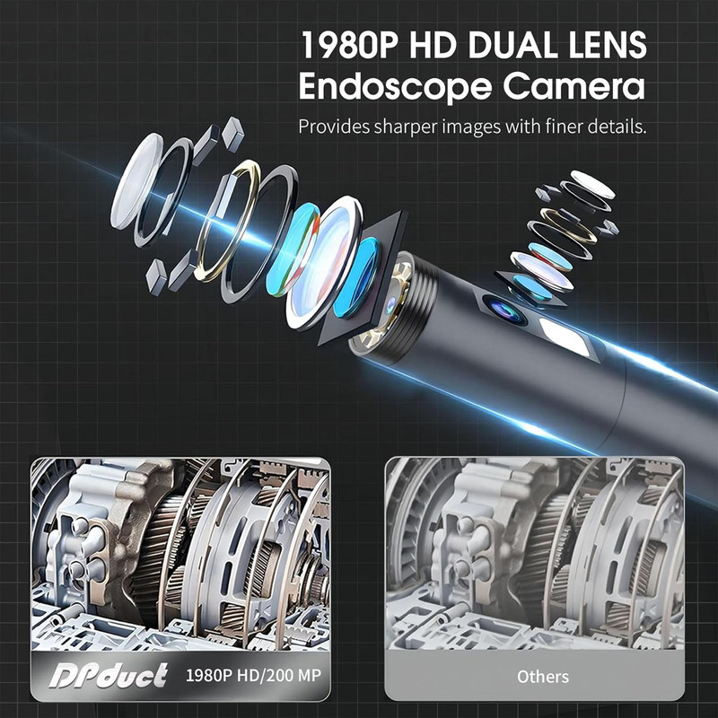 دوربین شلنگی مدل 2 لنز ضدآب 20M HD 360 NEW