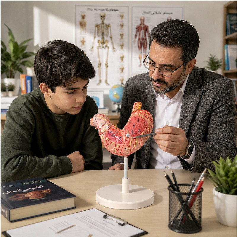 کیت آموزشی مدل مولاژ معده انسان دو قسمتی کد Life Size به همراه پایه