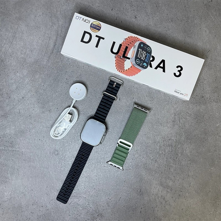 ساعت هوشمند 2.2 اینچی دی تی نامبر وان مدل DT ULTRA 3 با بند سیلیکونی