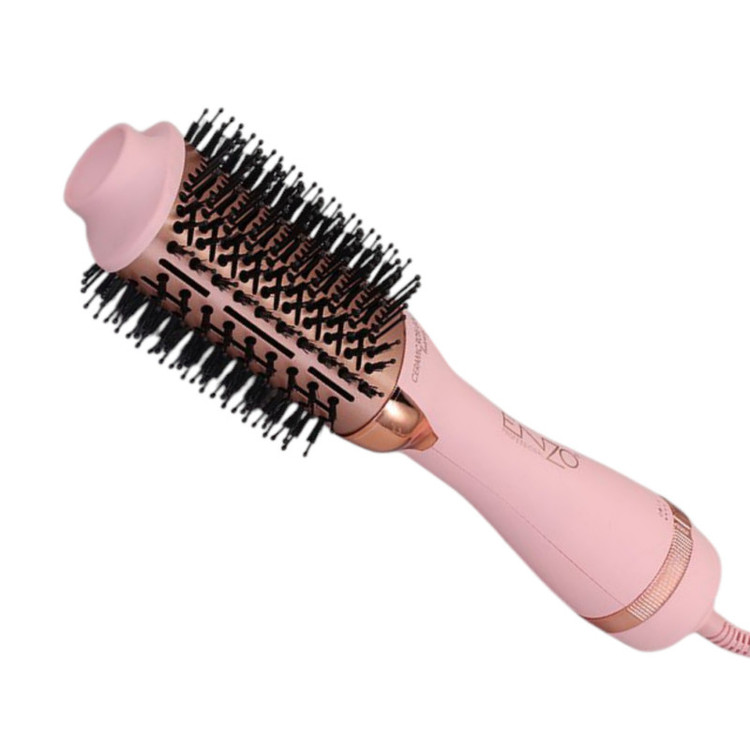 سشوار برسدار حالتدهنده انزو پروفیشینال مدل EN-6209 با توان 1500 وات، موتور DC سوپر سایلنت، برس گرد سرامیکی، تنظیم دما و سرعت دو حالته، باد سرد و گرم، حجمدهنده و کاهش وز مو