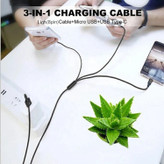 کابل تبدیل USB به microUSB / لایتنینگ / USB-C مدل MIX3 طول 1.2 متر