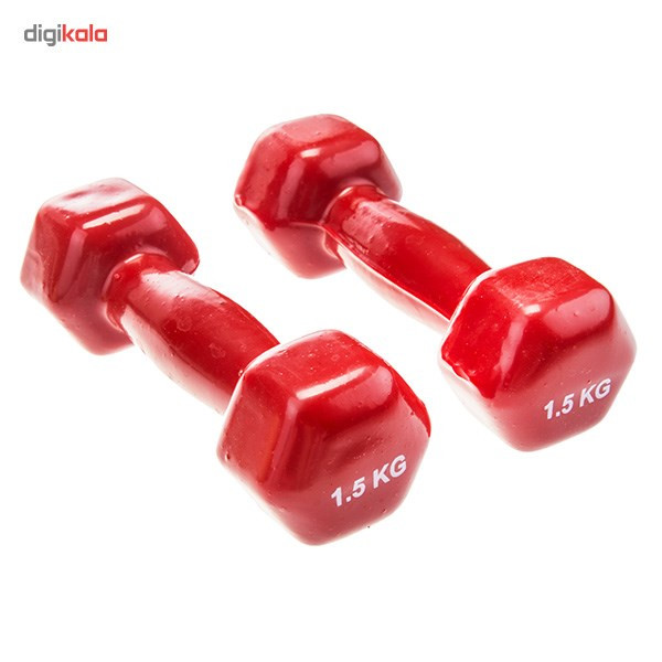 دمبل ایروبیک روکش دار 1.5 کیلوگرمی بسته دو عددی