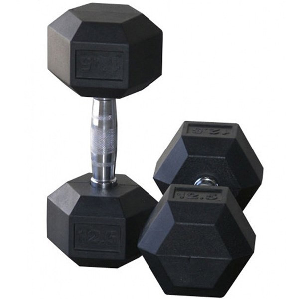 دمبل بدنسازی ششضلعی 12.5 کیلوگرمی - دو عددی