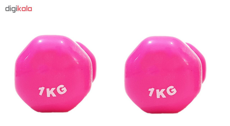 دمبل ایروبیک روکش دار 1 کیلوگرمی مدل 02-Pink بسته دو عددی