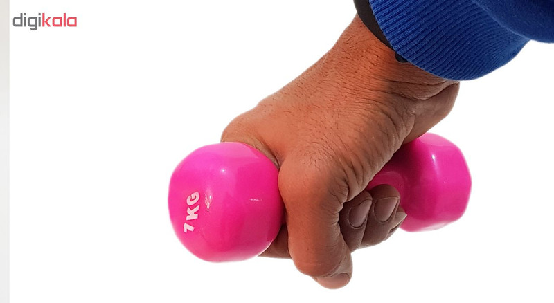 دمبل ایروبیک روکش دار 1 کیلوگرمی مدل 02-Pink بسته دو عددی