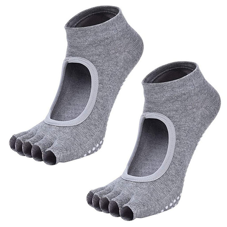 جوراب پیلاتس مدل کف ژله ای پنجه باز 097-010
