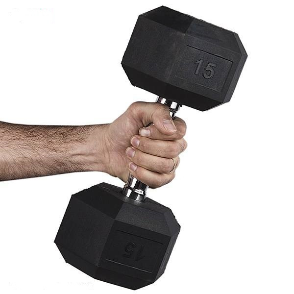 دمبل مدل Hexagonal وزن 15 کیلوگرم بسته 2 عددی