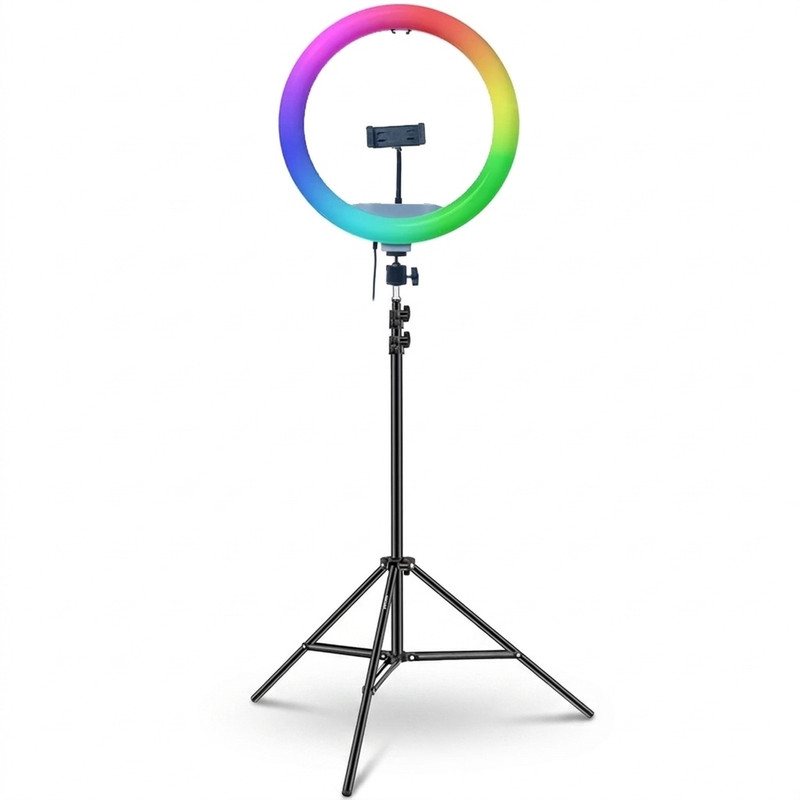 رینگ لایت مدل LJJ-33 RGB SK به همراه سه پایه نگهدارنده
