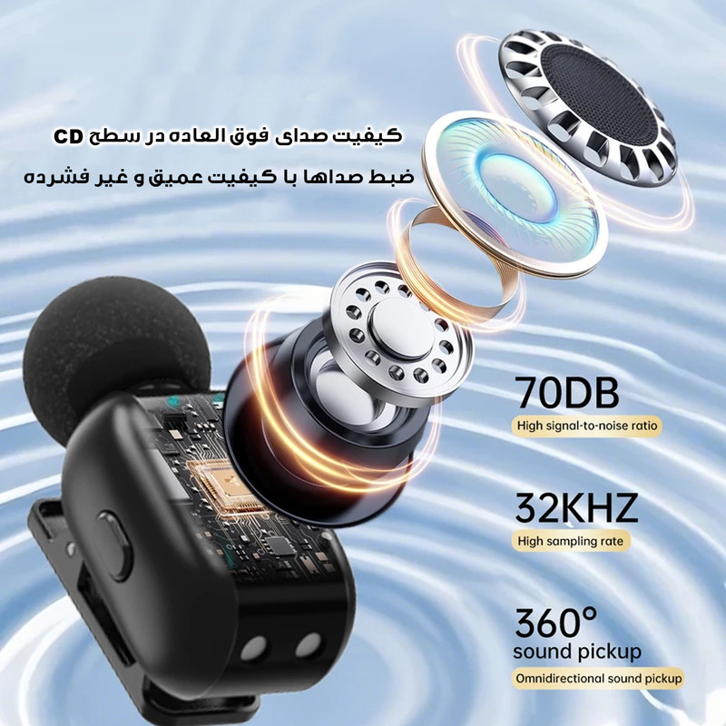 ست میکروفن بی سیم مدل SX-35 MINI با درگاه اتصال لایتنینگ و تایپ سی