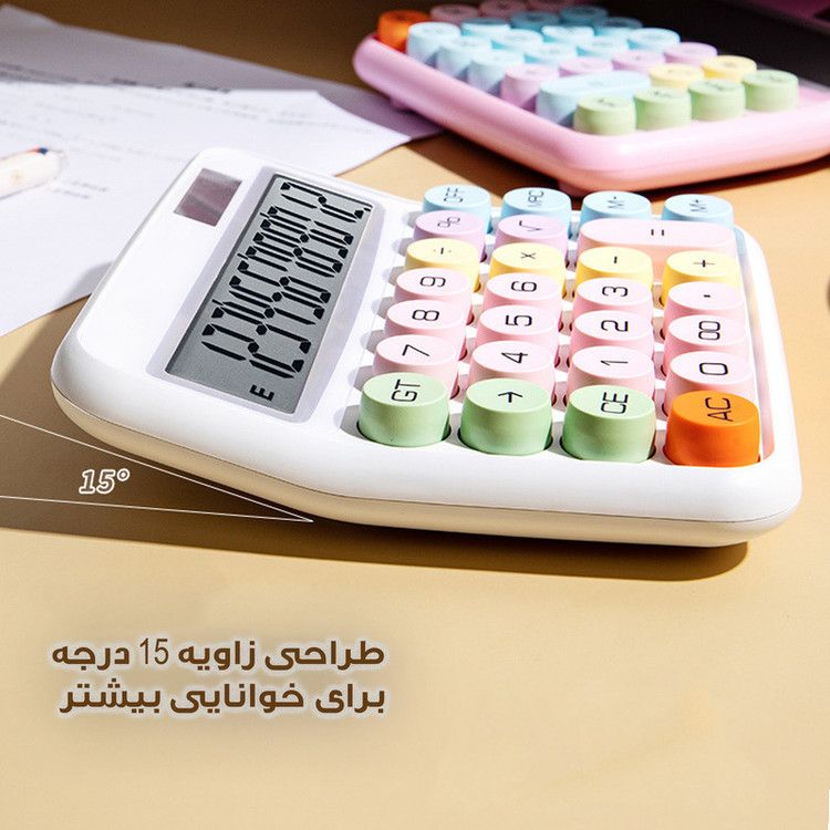 ماشین حساب رومیزی مدل خورشیدی پاستلی کد 2278