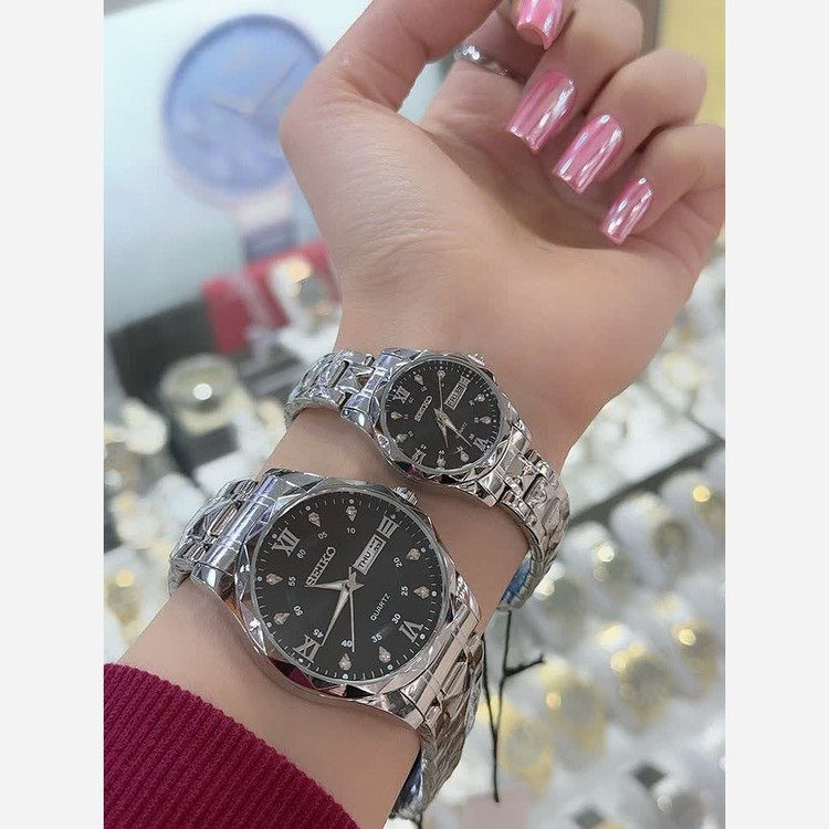 ساعت الماسی برند سیکو کیفیت درجه یک شیک و زیبا رنگ ثابت سفارش به صورت ست و تک